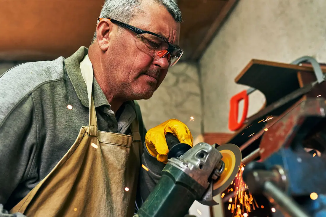 A welder at work.